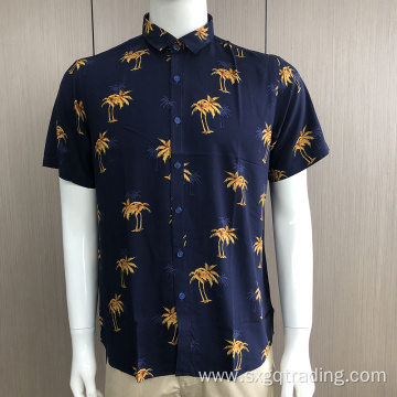 Custom men's print short sleeve shirts